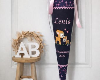 School cone sugar cone fabric deer butterfly glitter matching the school bag for girls 70 cm