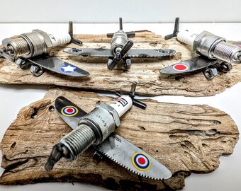 Spark plug spitfire  British fighter plane WW2 + American, German + Japanese aeroplane airplane
