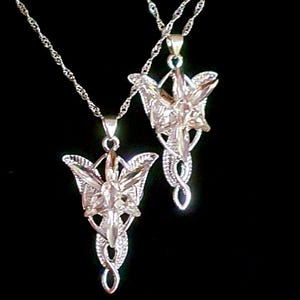 Arwen Evenstar Ketting Elf Prinses Mode Kristal Zilver Kleur Zirconia Stenen Hanger Vonken Sieraden Vrouwen Wholesale.gift set.