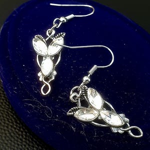 Boucles d'oreilles Arwen Evenstar : bijoux elfiques en cristal et zircone cubique