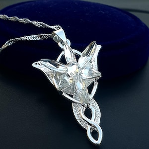 アルウェン・エヴンスターネックレス エルフ プリンセス ファッション クリスタル シルバーカラー キュービックジルコニア ストーンペンダント スパークリングジュエリー レディース 卸売
