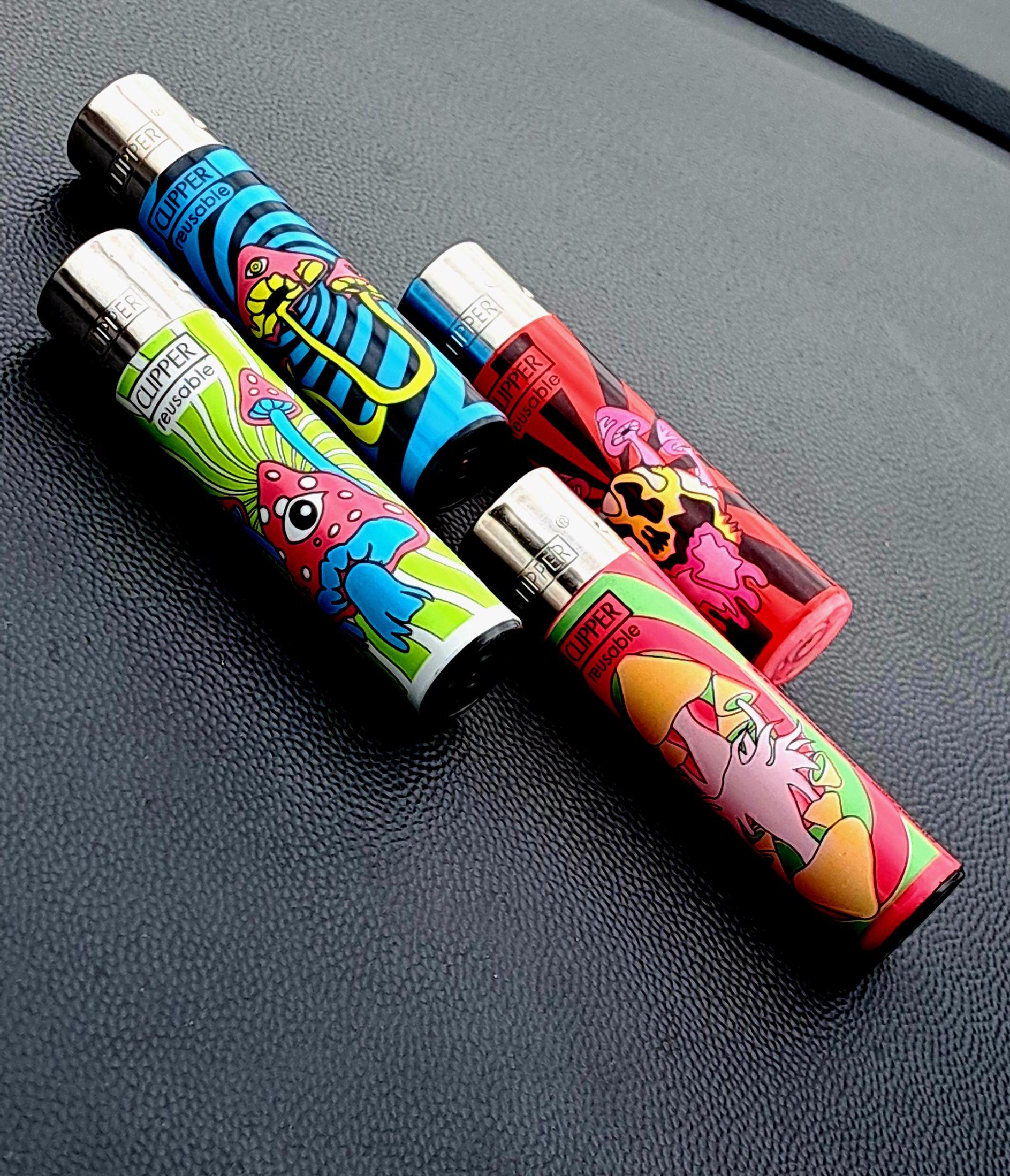 4 PCS Clipper Lighter, Gas Lighter, Refillable, Rare, Collectible, Original