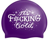 Sweary Swimhats available in  Purple, Pink or Blue