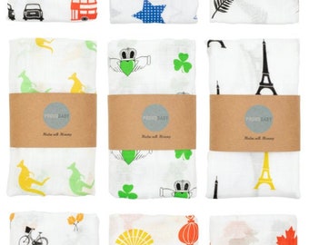 Muslin Blankets, Muslin Squares, Muslin Swaddle Blankets, Muslin Baby Blankets, Baby Muslin Swaddle, Bamboo and Cotton Muslin, Homesick gift