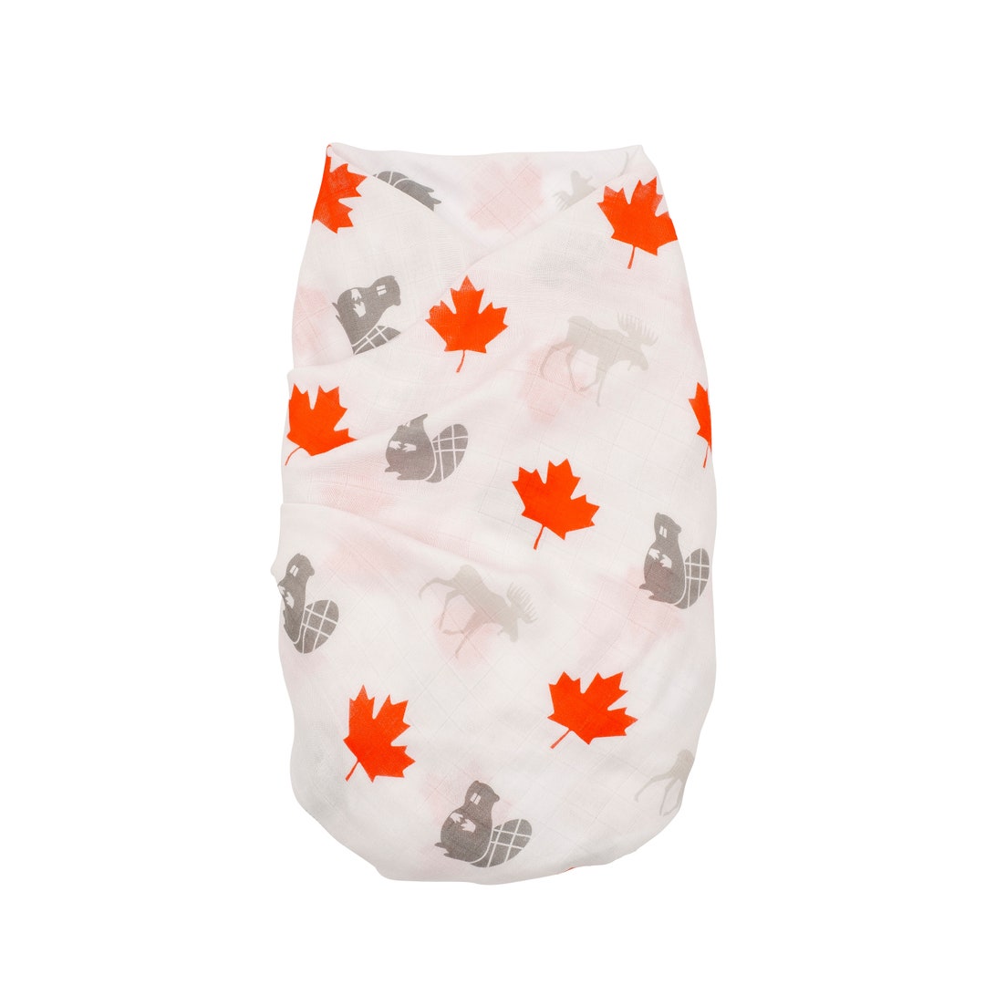 Canadian Baby Muslin, Bamboo and Cotton Muslin Swaddle, Moose, Beaver