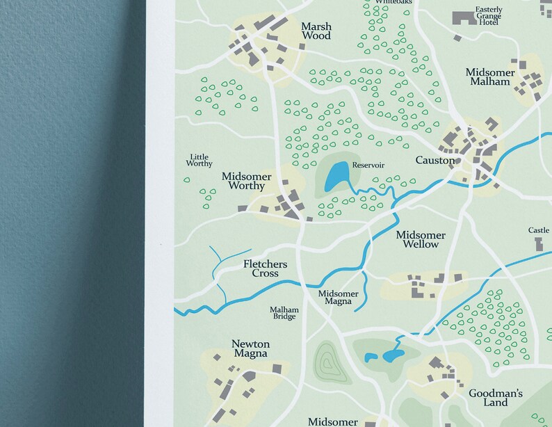 Midsomer Murders Locations Map Poster High Quality Print | Etsy