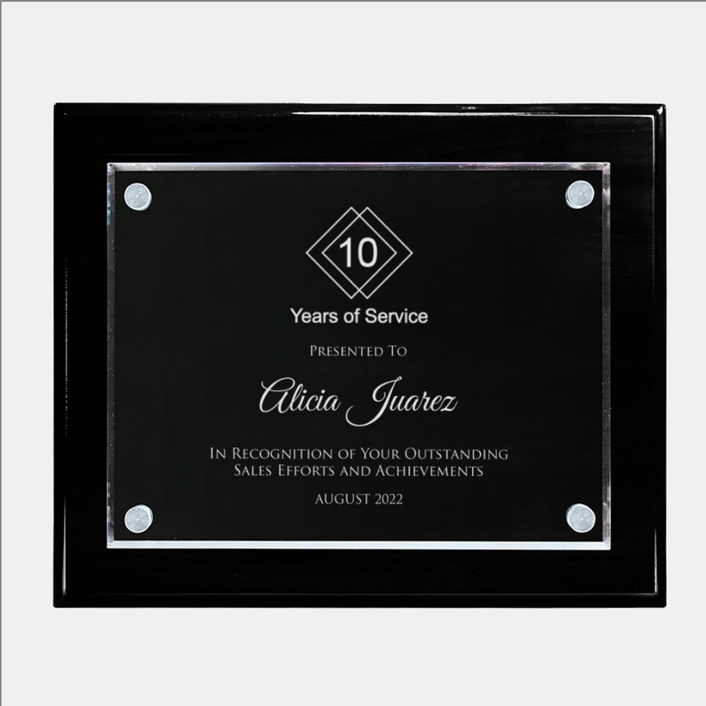 Floating Frame Plaque Floating Glass Plaque, Elegant Award, Prestigious Custom Award, Modern ...