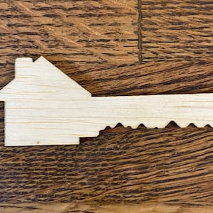 Llave de madera en blanco, señal de llave, señal de agente inmobiliario, madera cortada con láser, señal de nuevo propietario