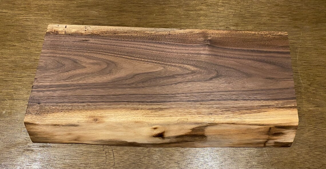 Walnut Slab Floating Shelf Live Edge Wood Bark on Wood Etsy