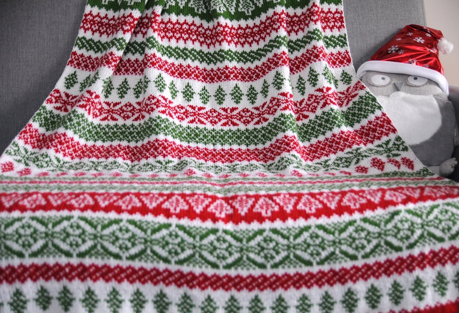 PATTERN Christmas Blanket Knitting Double Knitting Fair Isle Etsy UK