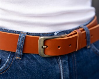 Handmade Full Grain Leather Belt - Personalised Women's Accessory