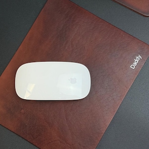 Personalised Leather Mouse Mat – Azzo Handmade Desk Pad – Handmade Custom Office Gift – Leather Mouse Pad – Back to School Gift