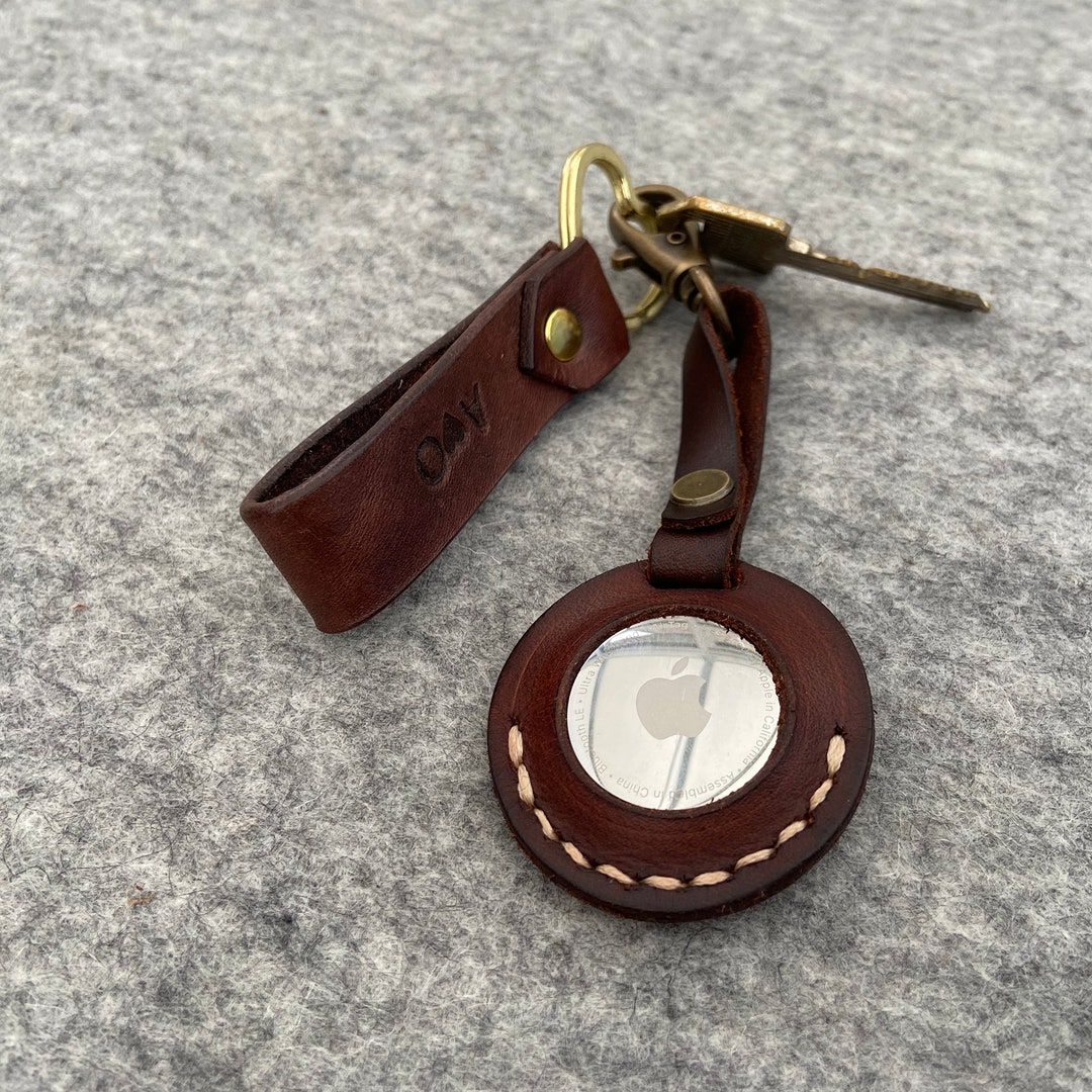 Personalised Leather AirTag Key Chain 3rd Wedding Anniversary Etsy