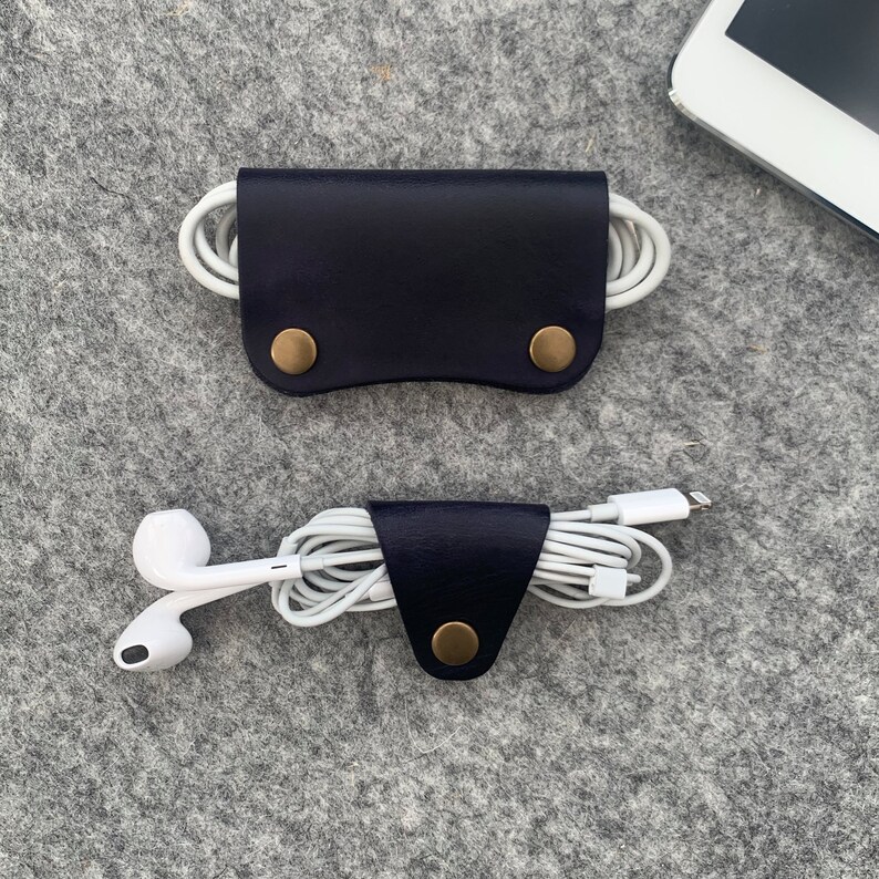 Leather Cable Organizer Earphone Wire Organizer Earpiece Etsy