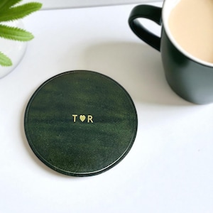 Personalised Leather Coaster – 3rd Anniversary Gift for Him or Her, Custom Gift, Engraved Leather, Handmade Gift, Set of 1