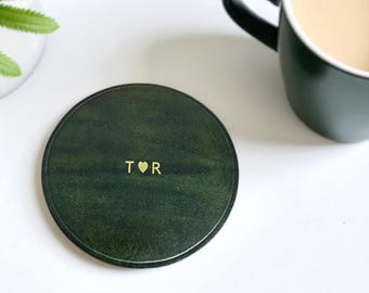 Personalised Leather Coaster | Father’s Day Gift for Dad | Custom Whiskey Coaster | Handmade Gift for Him