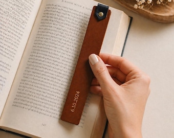 Personalised Leather Bookmark, 3rd Anniversary Gift, Leather Anniversary Gift, Gift For Him, Gift For Her, Book Lover Gift