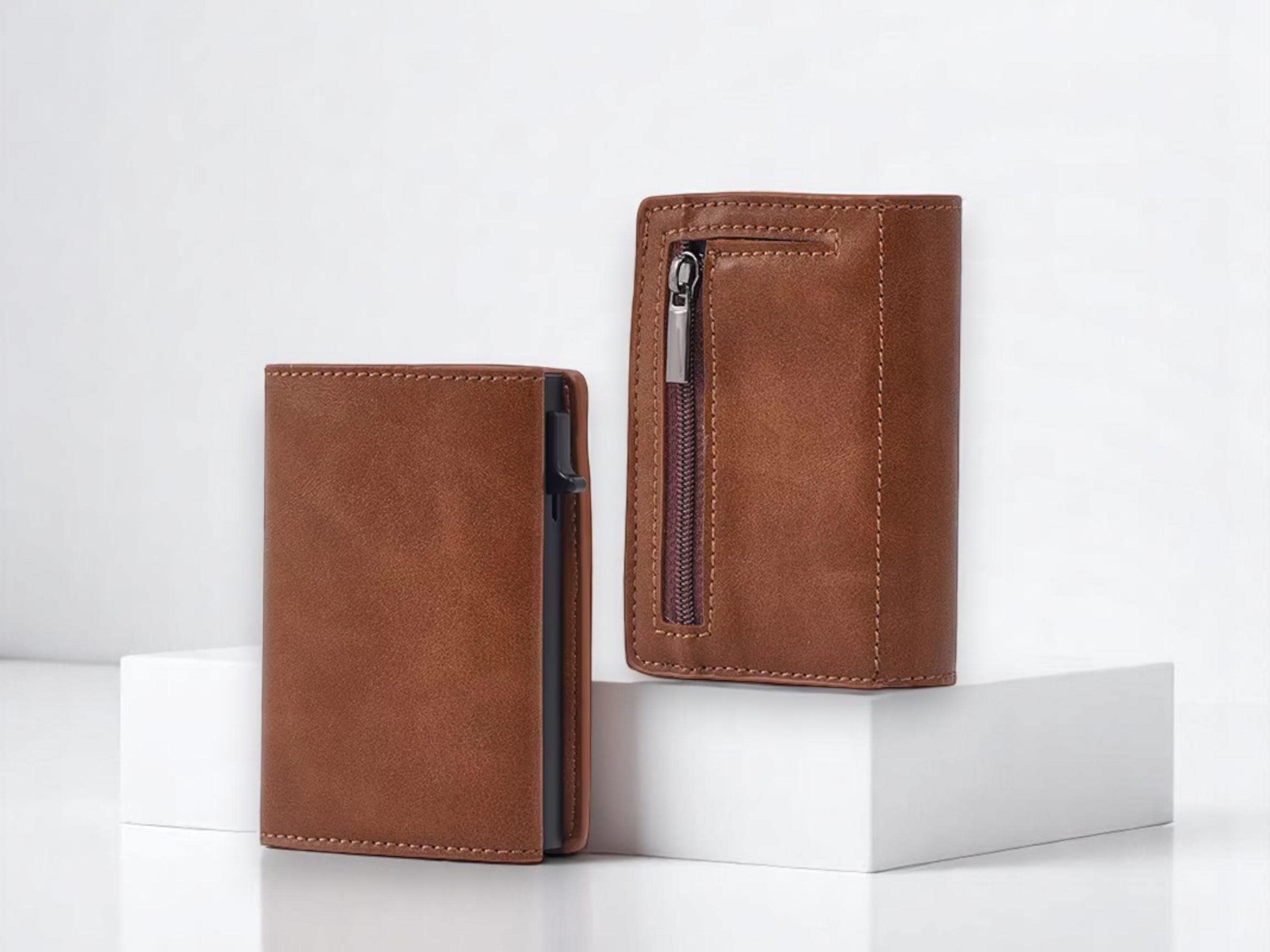 RFID  Pop-Up Card Holder – Personalised Wallet for Men – Father’s Day Gift – Custom Engraved Card Case – Anniversary Gift - Azzo Handmade