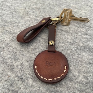 Porte-clés AirTag en cuir personnalisé, cadeau du 3e anniversaire de mariage, cadeau pour maman, cadeaux personnalisés pour la fête des pères