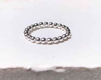 Sterling silver multi bead band ring