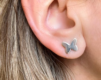 Sterling silver butterfly studs