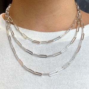Sterling silver paperclip chain (x large)