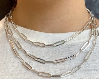 Sterling silver paperclip chain (jumbo)