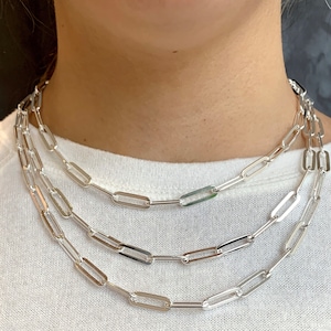 Sterling silver paperclip chain (jumbo)