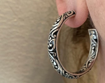 Sterling Silver Filigree Post Hoops