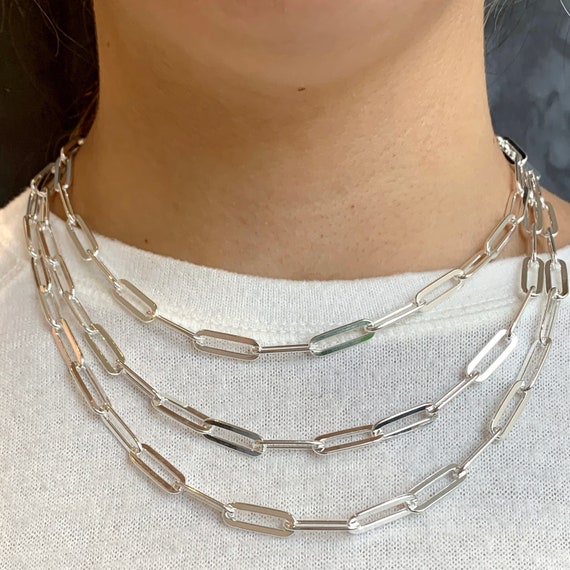 925 Sterling Silver Box Chain Layering Necklace - Laurane Elisabeth