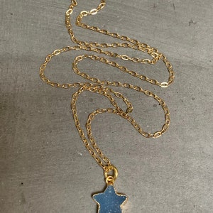 Gold filled blue druzy star necklace image 3