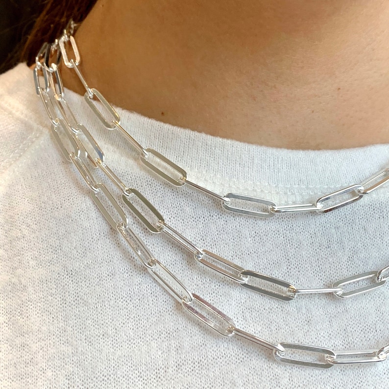 Sterling silver paperclip chain jumbo image 2