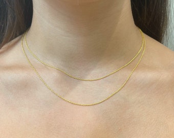 Sterling gold vermeil cable chain