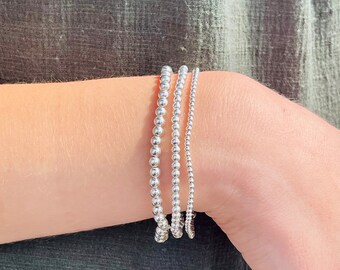 Silver stretch bracelets