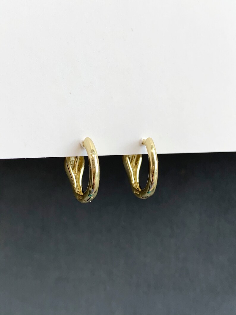 Sterling vermeil cz snake design hinge hoops