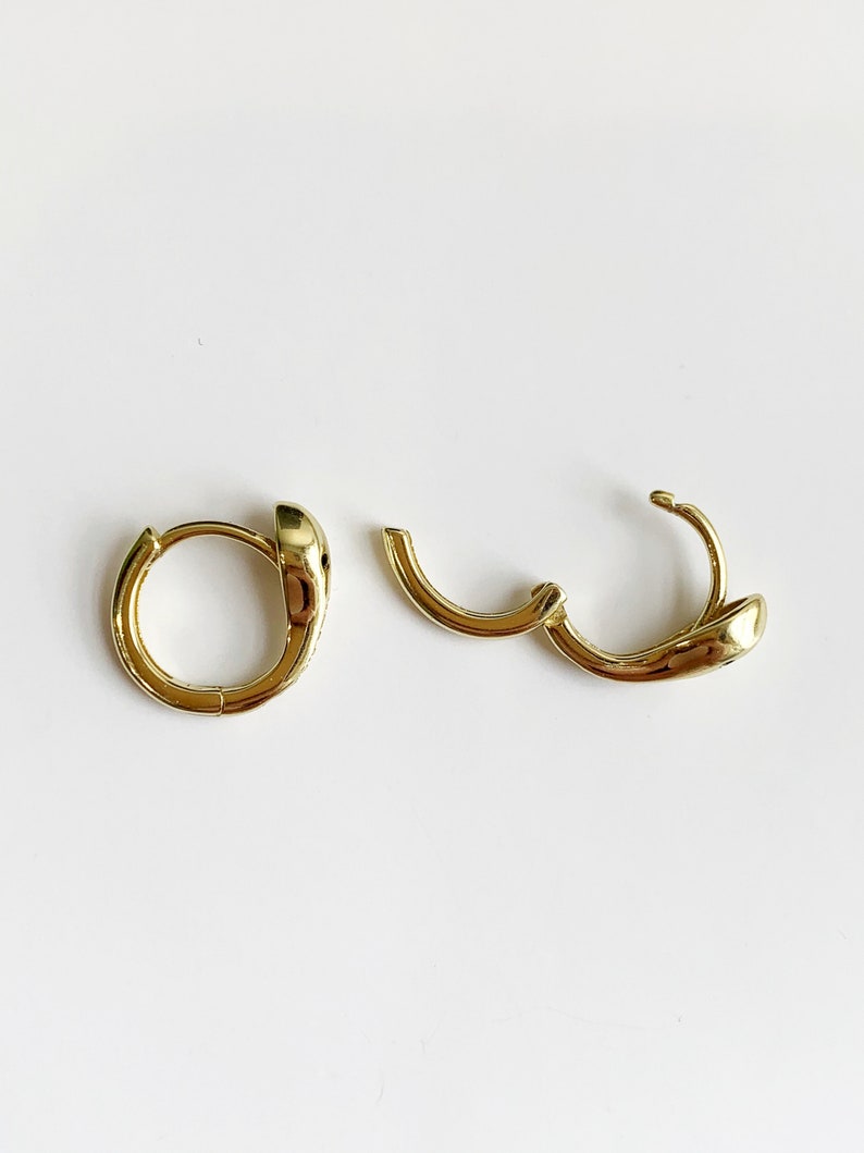 Sterling vermeil cz snake design hinge hoops