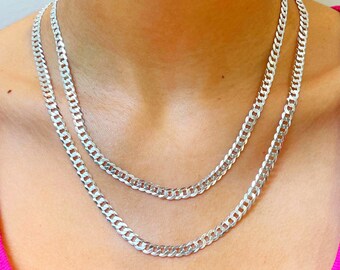 Sterling silver curb chain 5mm