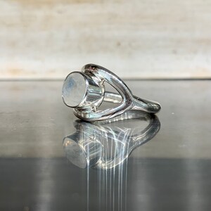 Sterling silver oval faceted moonstone ring image 2