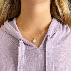 Sterling vermeil white druzy charm necklace 16&quot;
