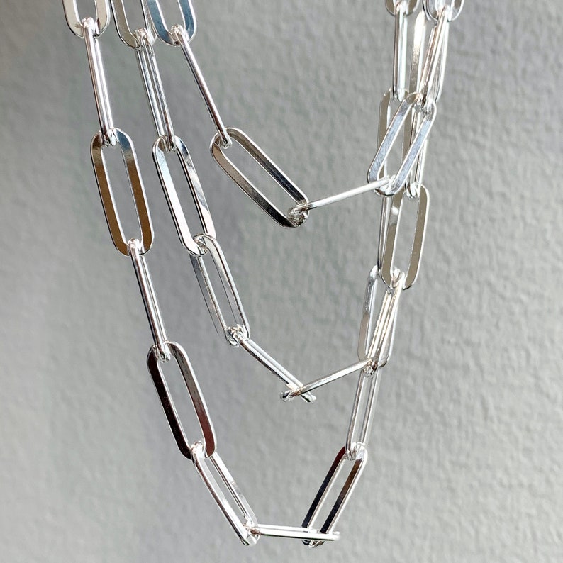 Sterling silver paperclip chain jumbo image 7