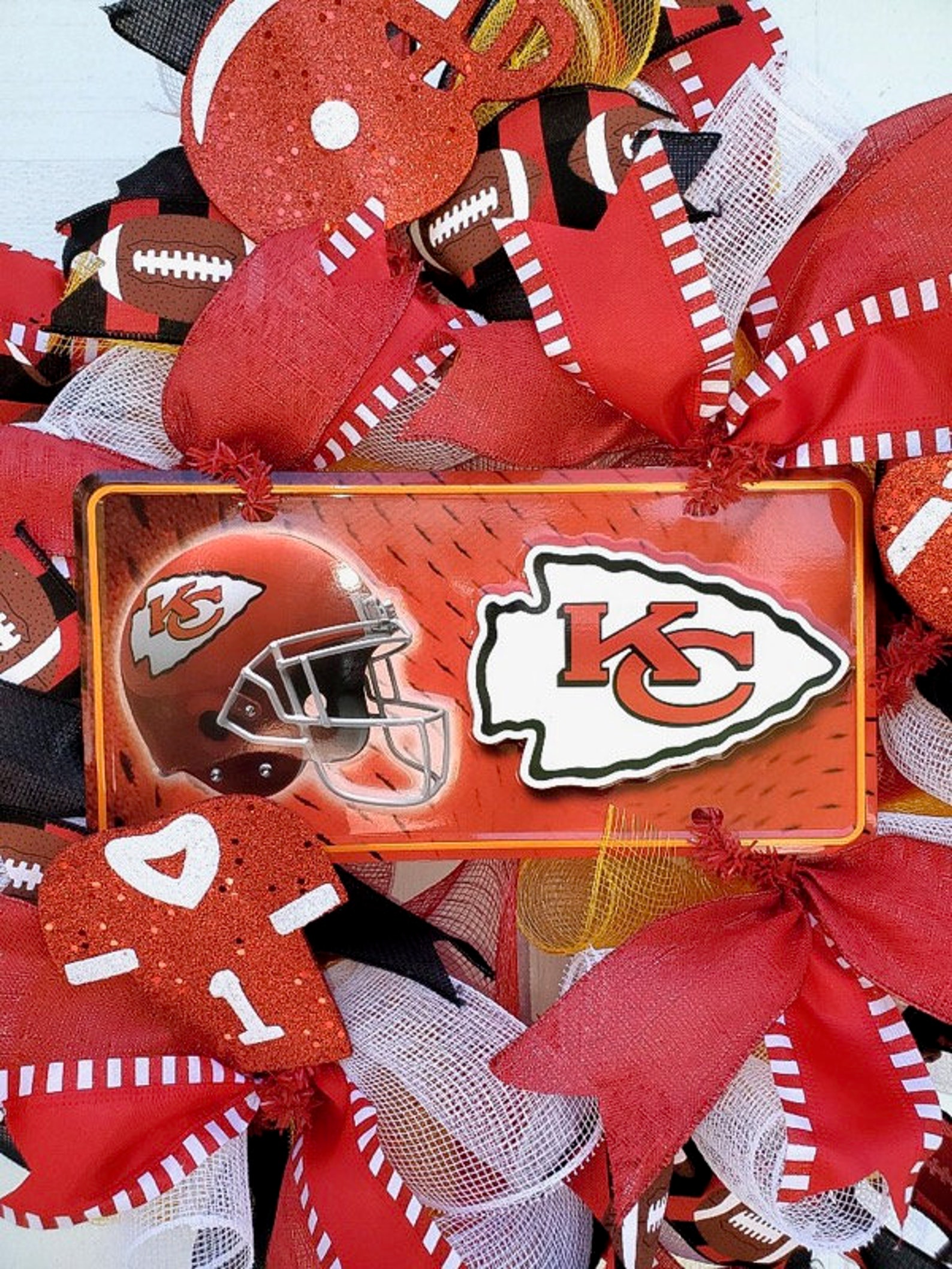 Kansas City Chiefs Football Wreath - Etsy