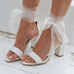 block bridal heels