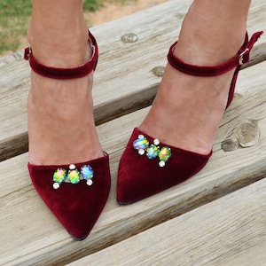 Red velvet pumps cheap