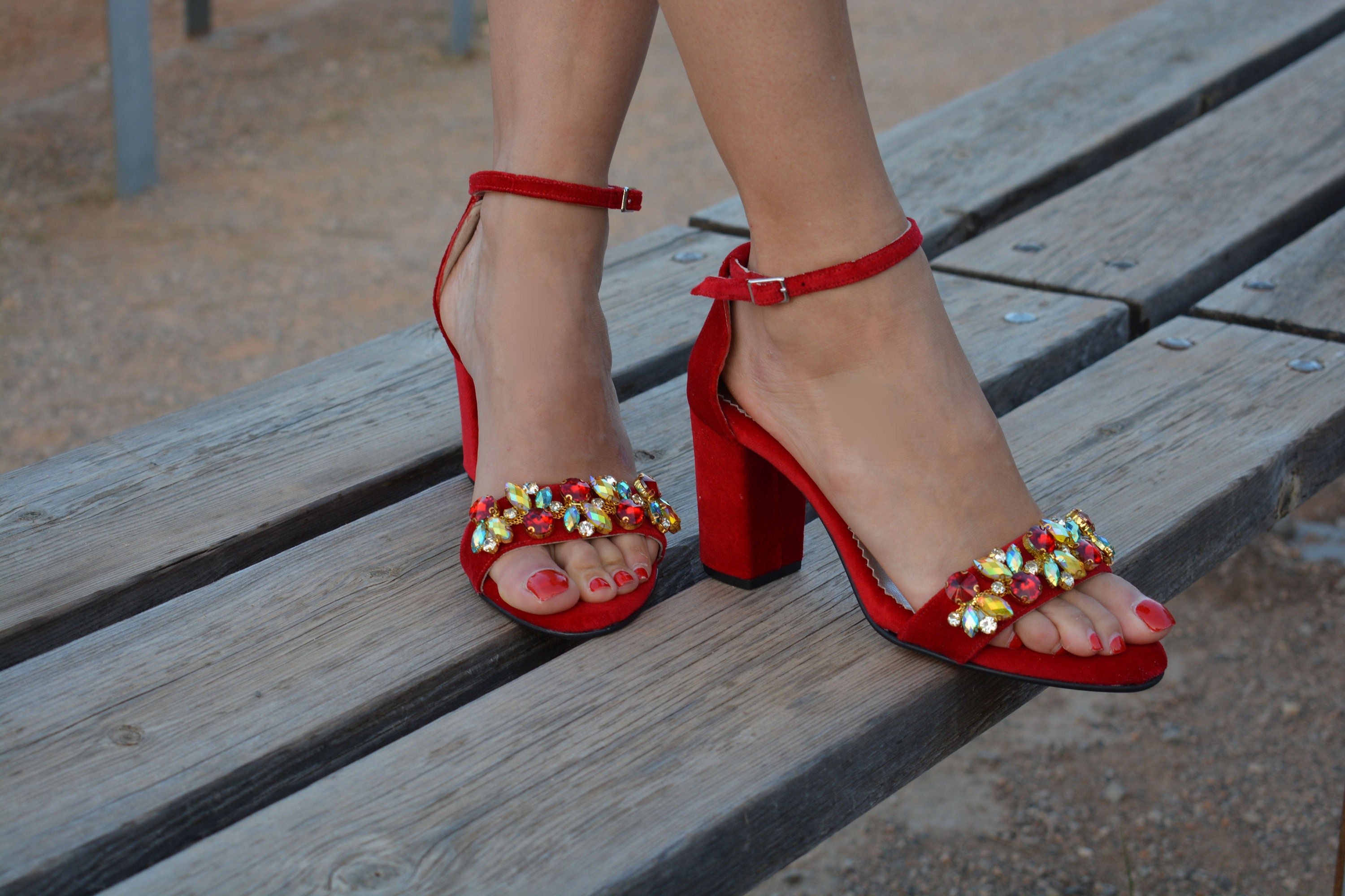 Red Velvet Sandals Block Velvet Heels Wedding Sandals Red - Etsy Australia