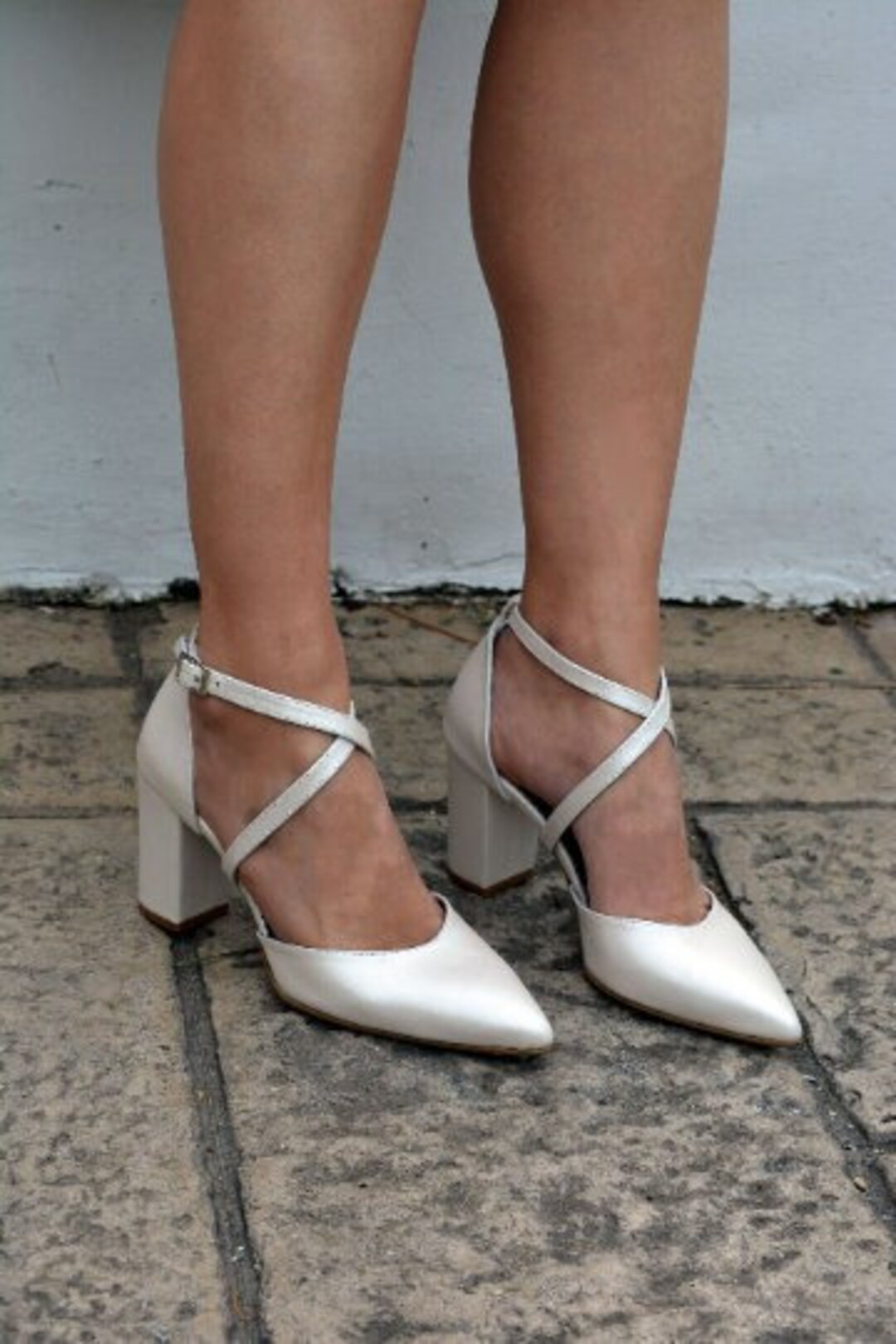 block heel platform wedding shoes