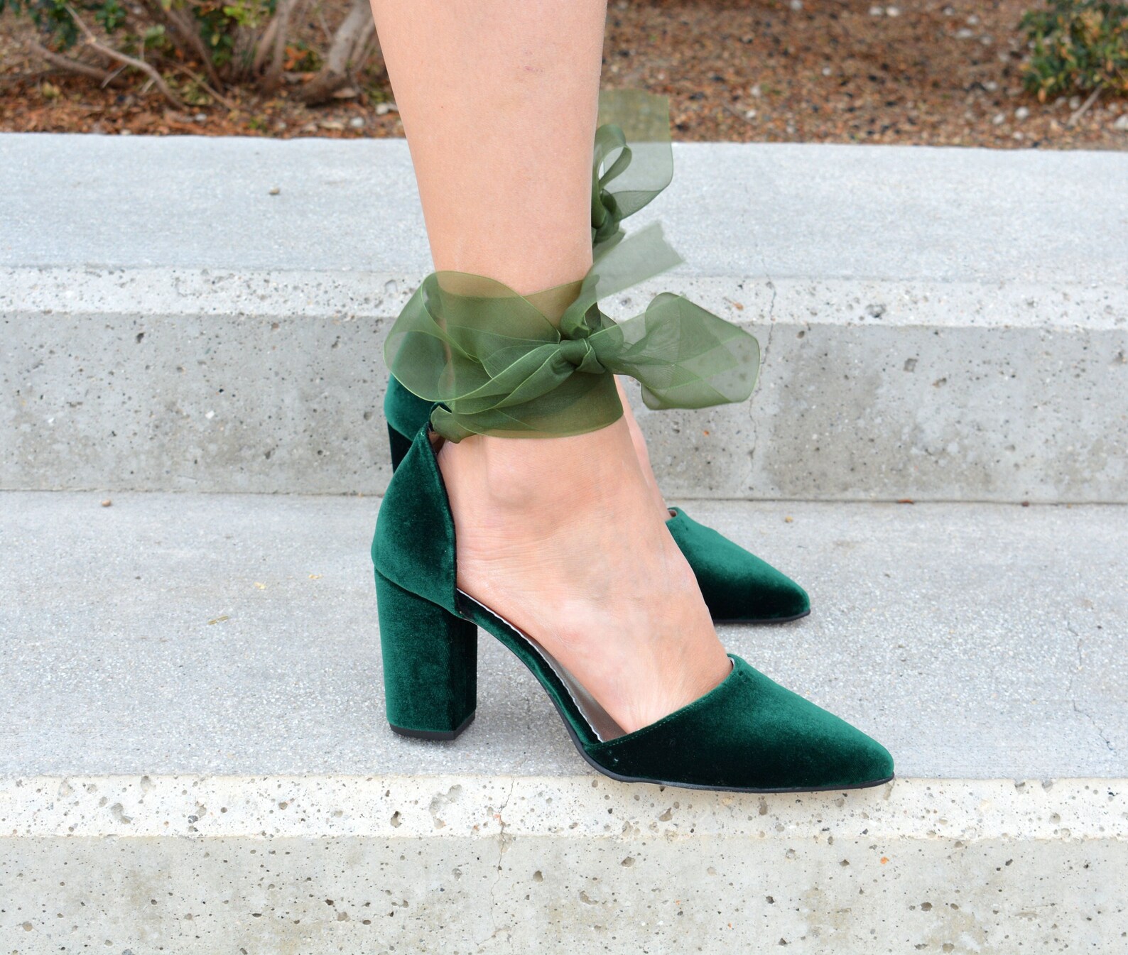 Dark Green Velvet Wedding Shoes/ Green Velvet Pumps/ Wedding Etsy