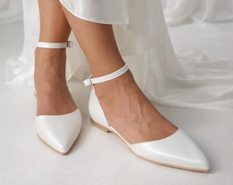 Wedding Flats/ Bridal Ballet flats / Wedding shoes for Bride flat/ Wedding pumps Low Heel/ Flat Wedding pumps/Bridal shoes