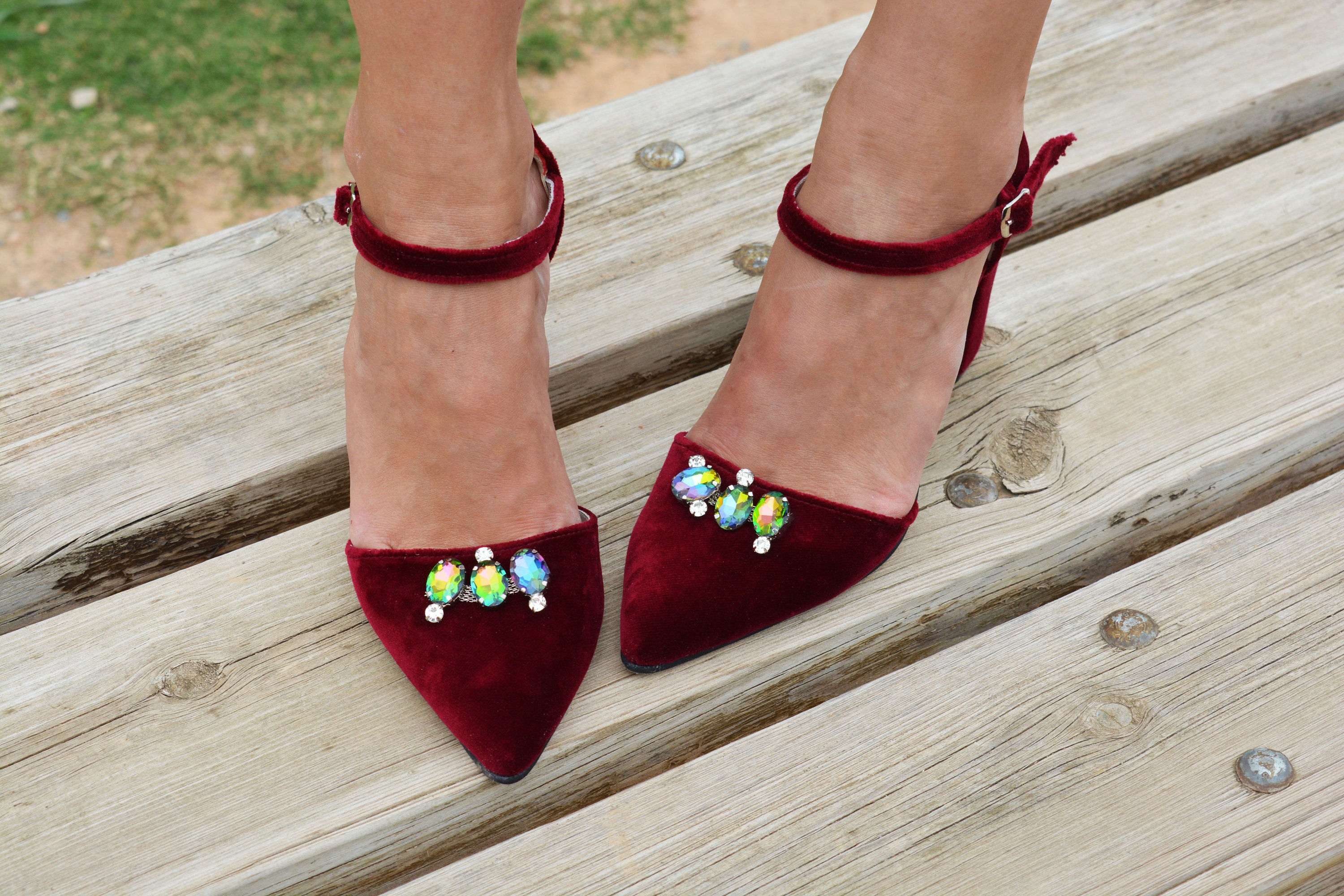 Zapatos de boda rojos para novia zapatos de boda rojos con tacon de bloque zapatos de novia de terciopelo rojo tacones de novia rojo oscuro tacones de boda rojos zapatos de novia Etsy Espana