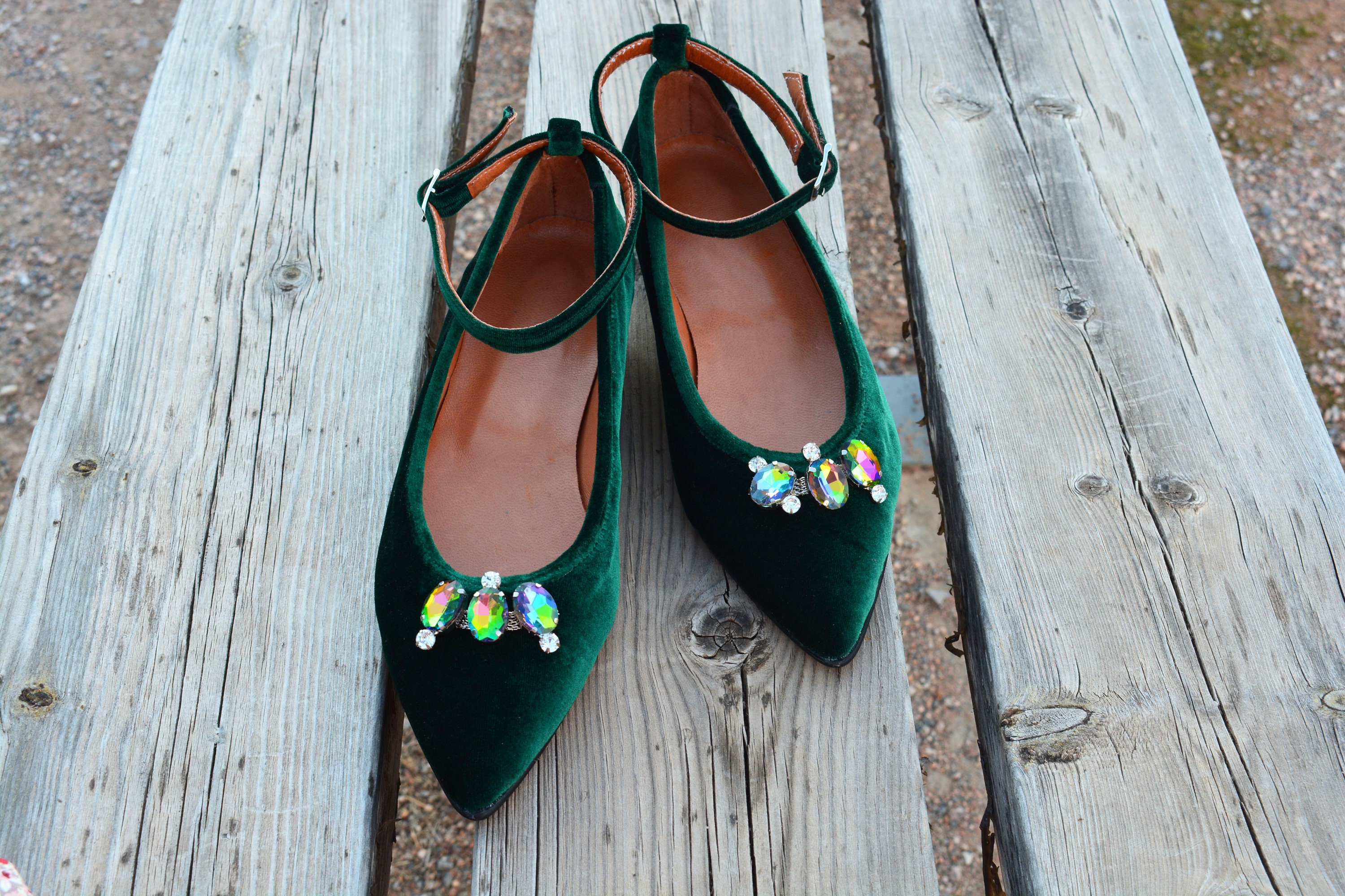 Forest Green Velvet Shoes Low Wedding shoes Velvet Ballet | Etsy