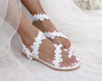 Handmade Leather Wedding Sandals: Greek Lace Bridal Shoes